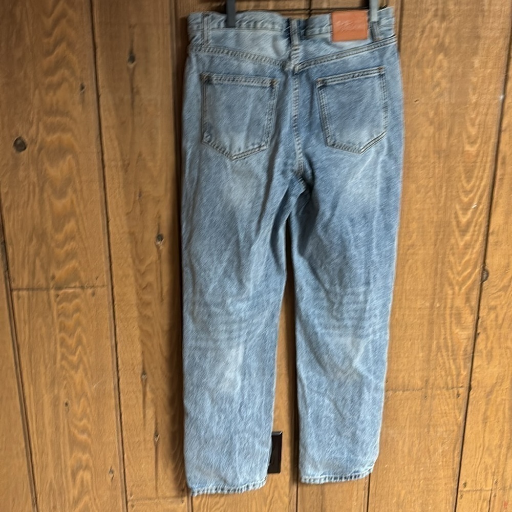 Princess Polly light wash straight leg cross button fly jeans US Women’s size 4 - Picture 9 of 14